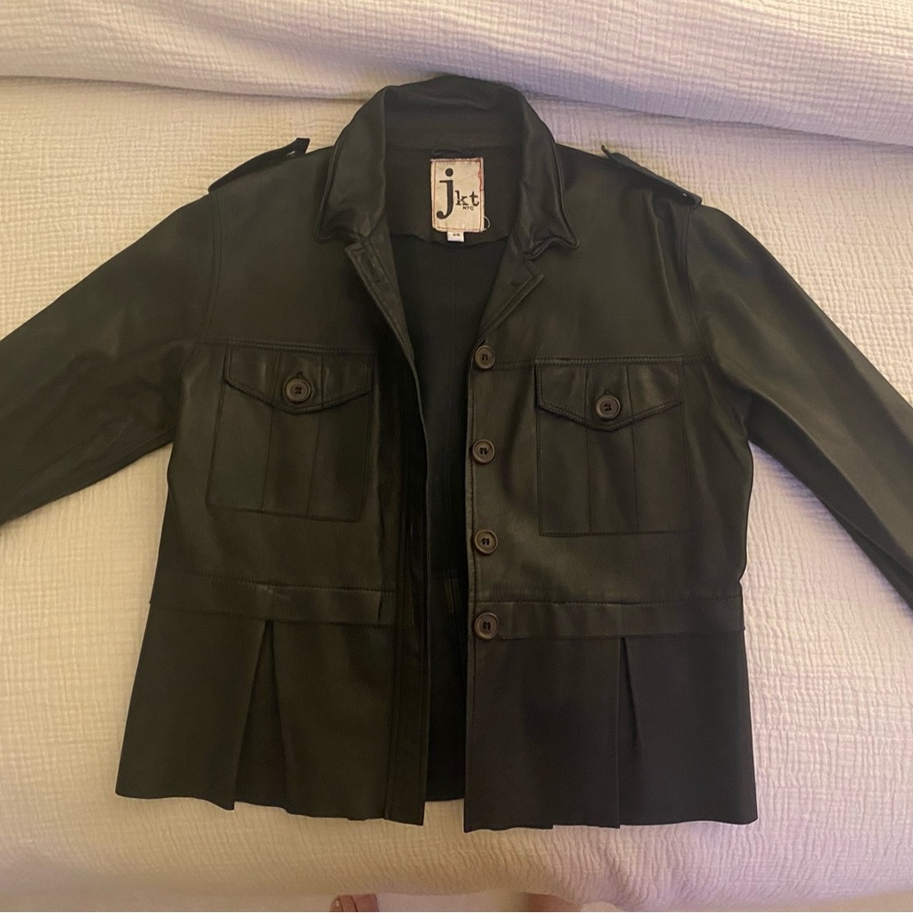 Jkt-Nyc Black Leather Jacket View 2